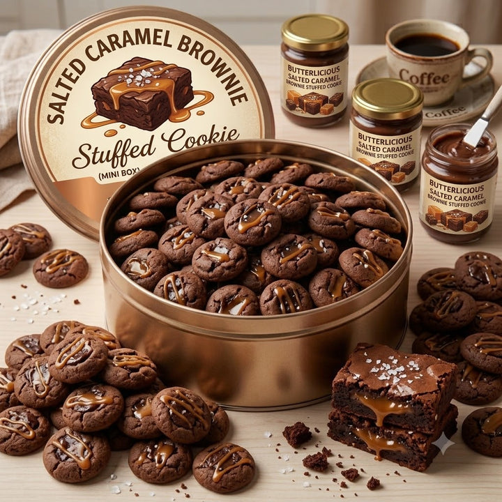 Salted Caramel Brownie Stuffed Cookie (Mini Tin Box)