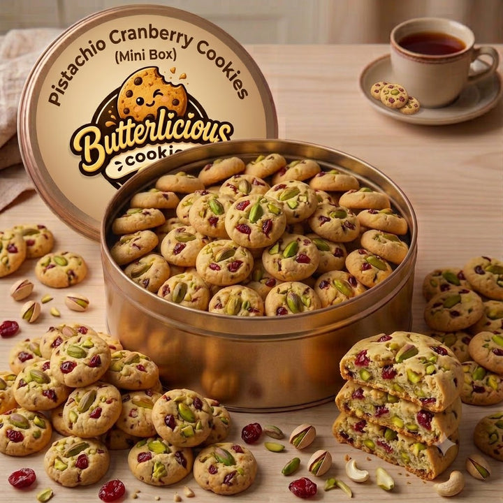 Pistachio Cranberry Cookies (Mini Tin Box)